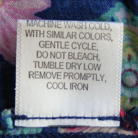 JOSIE Natori Kimono Robe, M, Blue, Multicolor floral, Short, Sash belt, Rayon - Picture 12 of 13